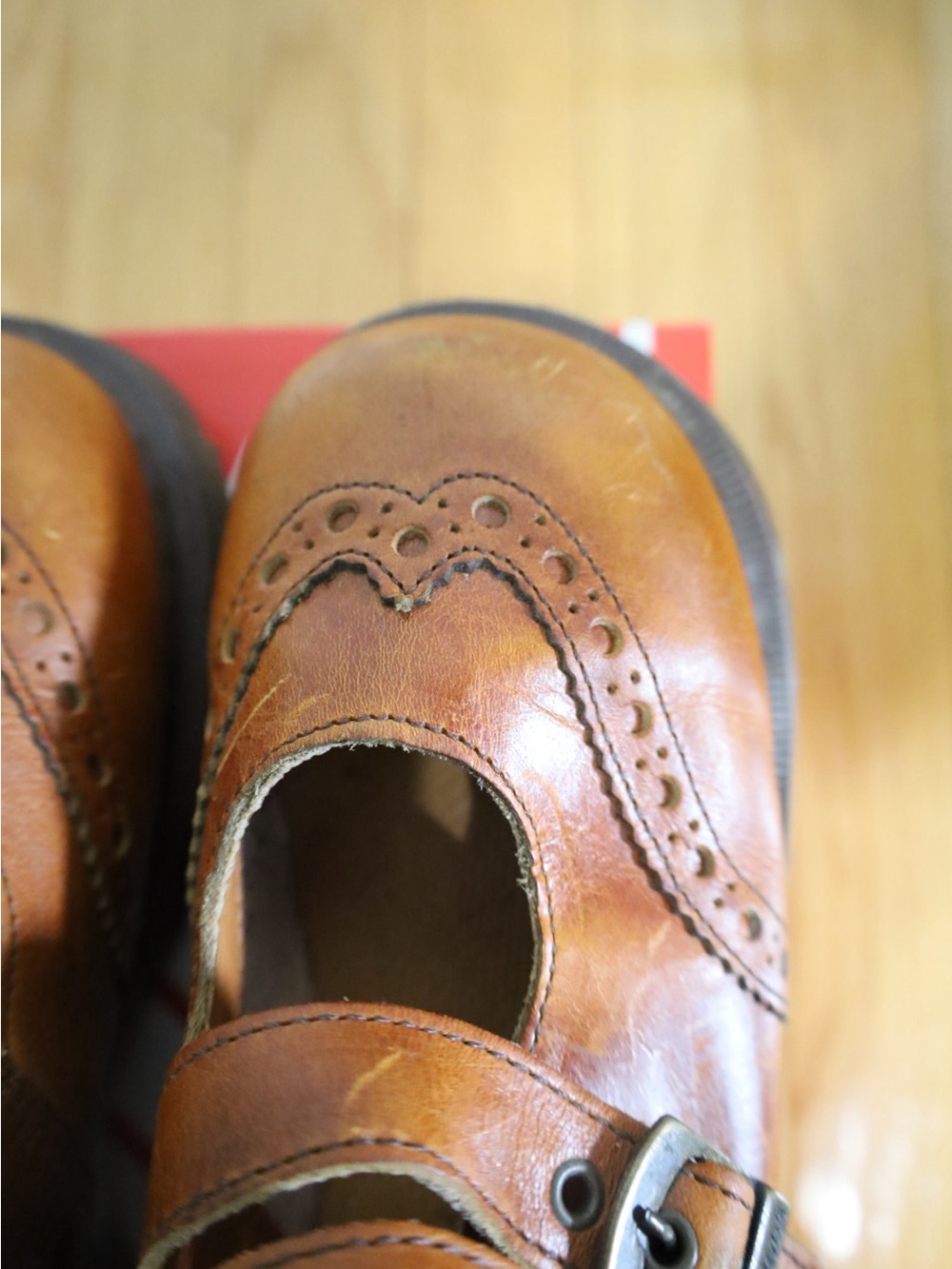 Rare Vintage 1990's Dr.Martens Mary Jane Brogue Platform Shoes Size 7 Made In UK - Picture 11 of 16